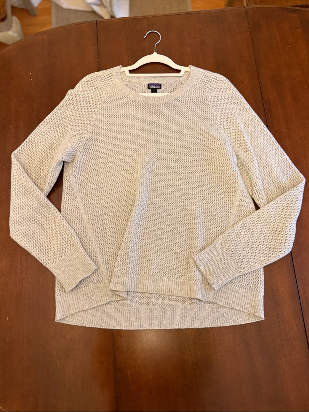 Patagonia Women’s Light Gray Knit Crewneck Pullover Sweater Size L